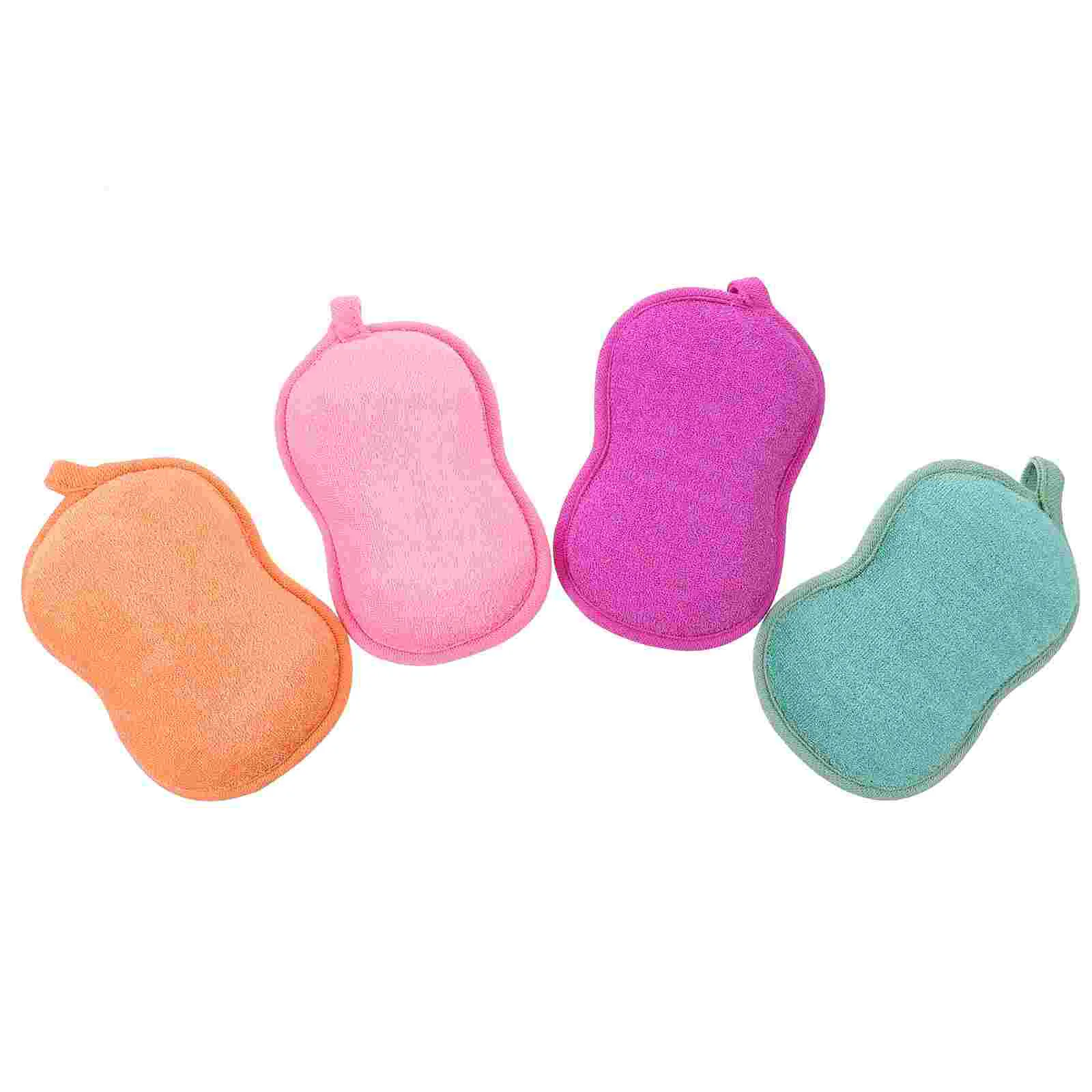 

4pcs Peanut Shape Shower Brushes Kids Bath Shower Sponge Body Scrubbers