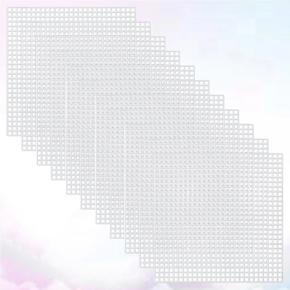 

30 Pcs 8x8cm Square Mesh Plastic Canvas Sheets Cross Stitch Sewing Plastic Canvas Sheets for Embroidery Acrylic Yarn Crafting