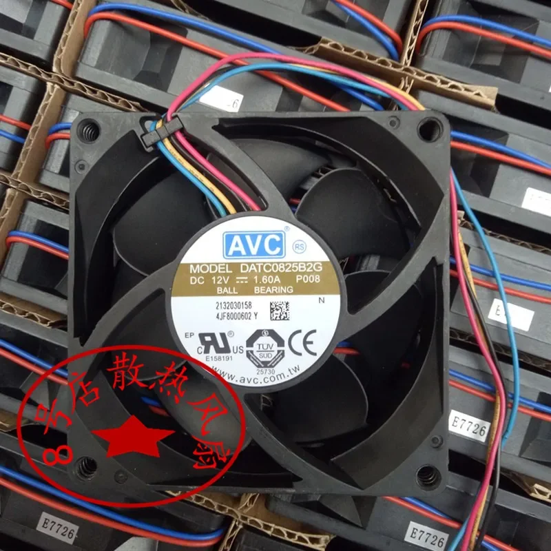 AVC DATC0825B2G P008 Серверный охлаждающий вентилятор постоянного тока 12 В 1 60 А 80x80x25 мм
