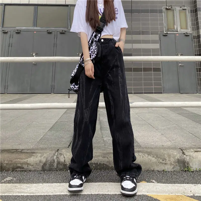 

Spring/Autumn Loose Personality Niche Dizzy Jean Women Straight Jeans Female Tie-dye Irregular Vintage Pants