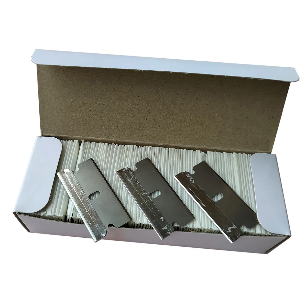

100 шт., лезвия для бритвы из углеродистой стали, 1,5 дюйма, одностороннее пластиковое лезвие для автомобильного клея, скребок, керамическая духовка, стекло, чистая лопата E13