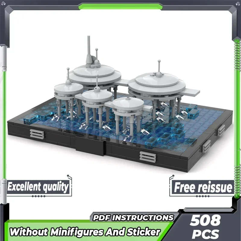 Звездная модель фильма Moc строительные кирпичи микромасштаб морской город