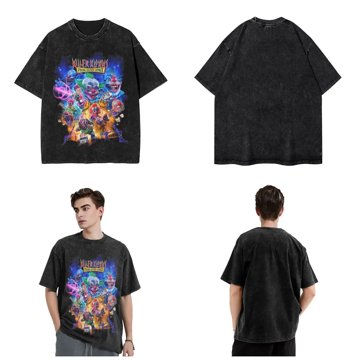 Футболка с принтом из фильма Killer Klowns потертая футболка уличная одежда в стиле