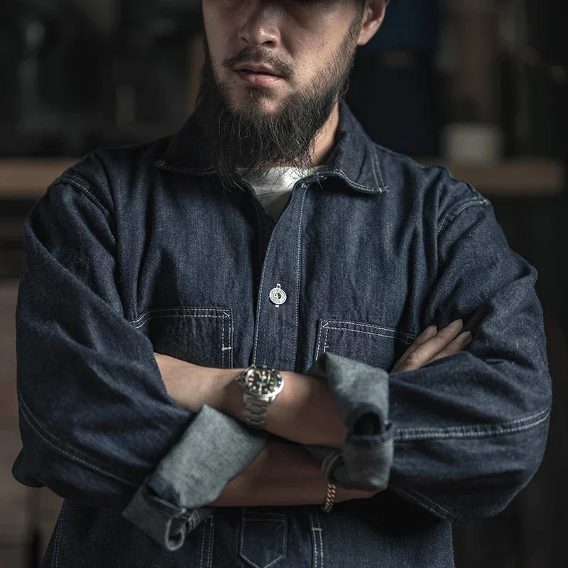 Прочный Бронсон 1935 армия CCC усталость джемпер Мужская джинсовая верхняя рубашка