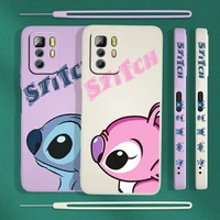 stitch of disney lovely for xiaomi redmi note 11t 11 11s 10t 10 9t 9s 9 8t 8 7 6 5 pro liquid left rope phone case cover