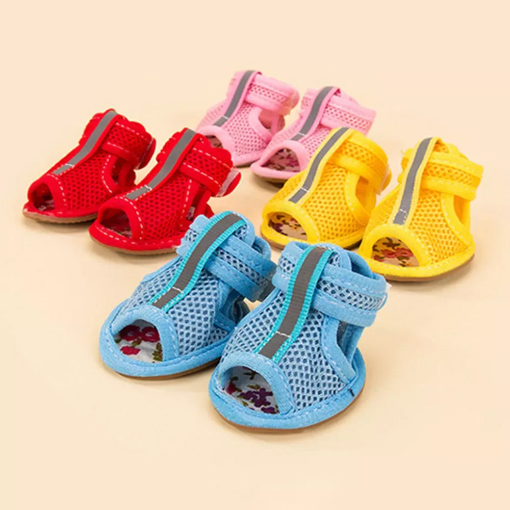 

Cute Anti-Slip Small Dog Shoes Pet Shoes Candy Colors Hot Sale Dog Shoes Casual Spring Summer Breathable Soft Mesh Sandals