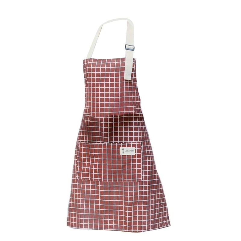 

AFBC Fashion Lady Men Adjustable Cotton Linen High-Grade Kitchen Apron For Cooking Baking Restaurant Pinafore(Random Color)