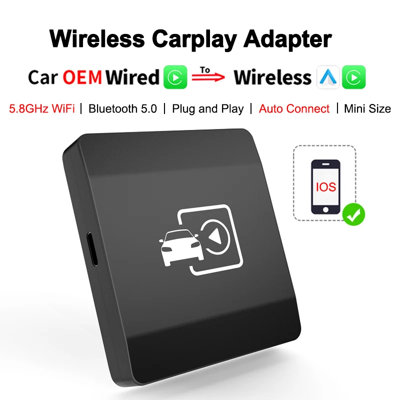 

Carplay Wireless Dongle for Iphone Car Play Ai Box Suitable for Chevrolet Hyundai Jeep Ford Auto Connect Plug Plays 5GHZ WiFi