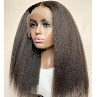 34inch long kinky straight wig hd transparent lace front wigs natural hair pre plucked with baby hair soft kinky yaki wig for