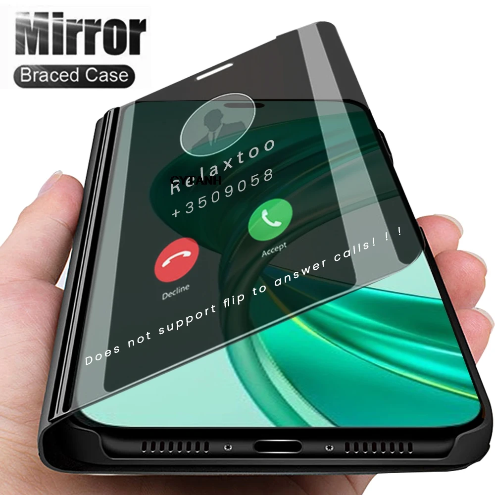 Фото Чехол-книжка Smart Mirror из кожи для Honor X8b 4G (HonorX8b, X 8b, X8 b, LLY-LX1) 6.7 дюйма с магнитной подставкой №1