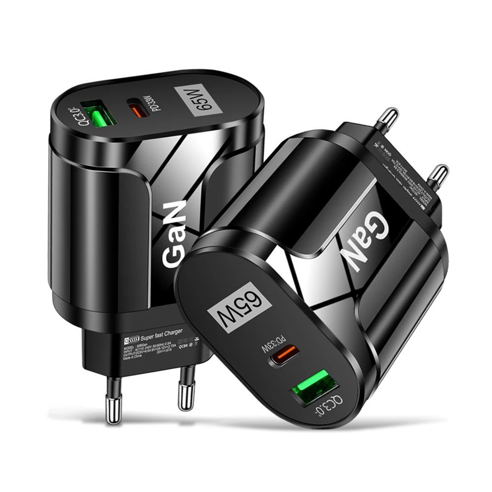 

Зарядное устройство сетевое с 3 портами USB Type-C, 65 Вт