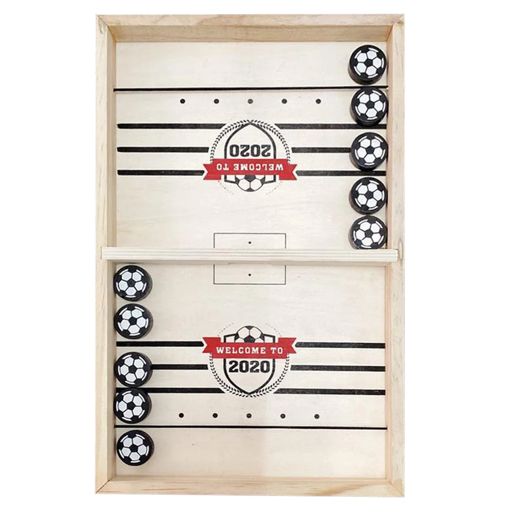 

Portable Wooden Fast Action Shooting Ice Hockey Bouncing Chess Desktop Battle Party Family Game Educational Toy Foosball