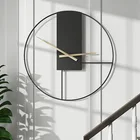 Металлические простые креативсветильник Роскошные Настенные часы в скандинавском стиле с указателем ореха в стиле ретро