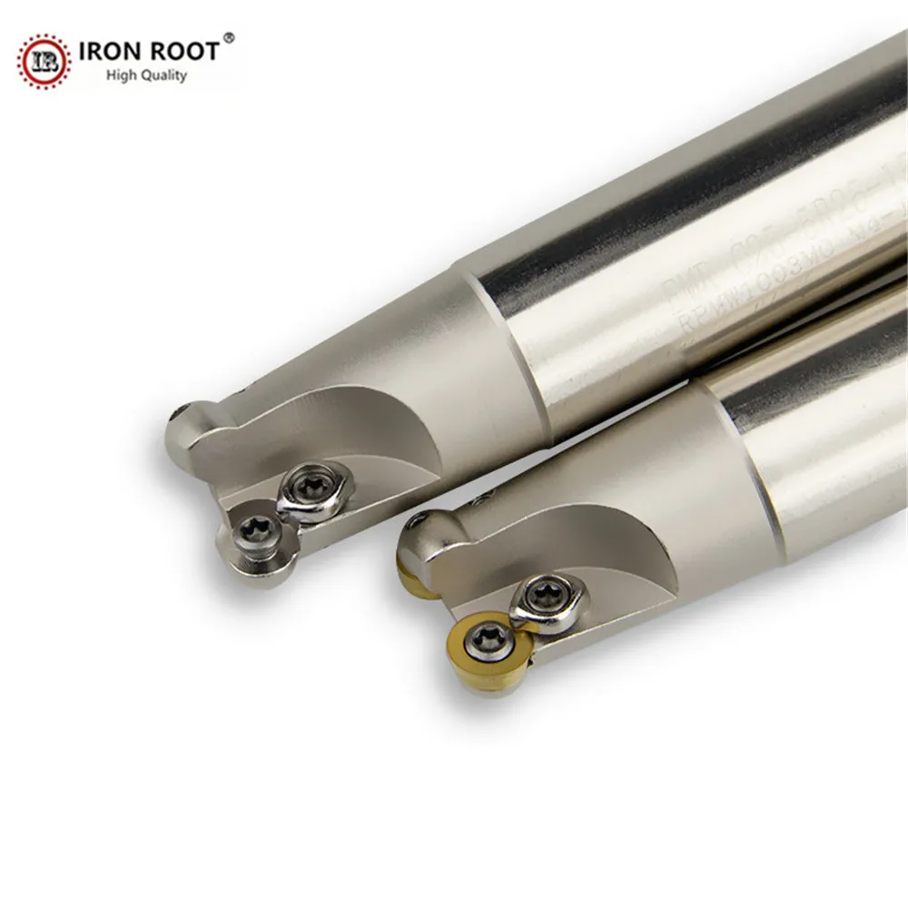 

IRONROOT EMR6R Round Nose Milling Cutter Holder 25,30,32,2T CNC Milling Machine Tool Holder for RPMT1204,RDMW1204 Carbide Insert