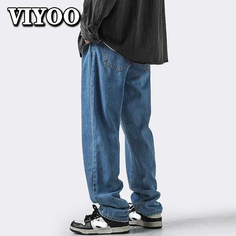 Men's Y2K Clothes Autumn Streetwear Baggy Jeans Korean Fashion Loose Straight Wide Leg Mopping Pants Male Brand Clothing For Men