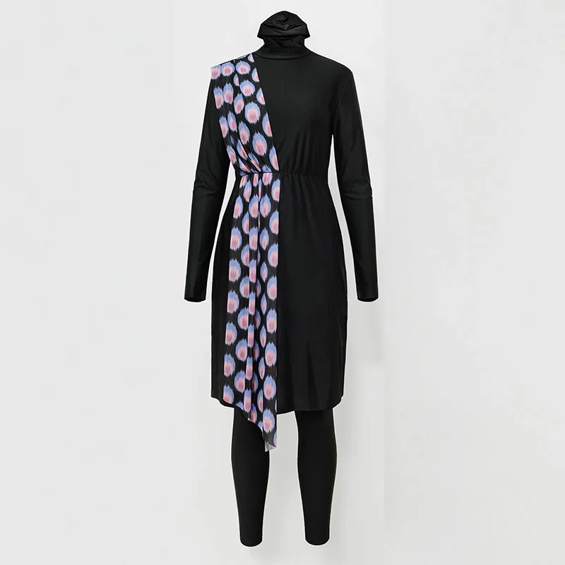Romantic Maillot Burkini 2022 New Modest Swimwear Long Sleeve Swimsuit 3pcs Burkini For Women Muslimah Print Muslim Swimwear
