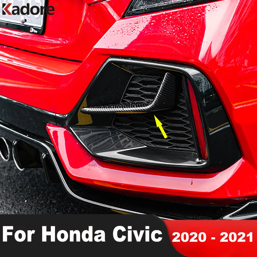 

Искусственная Накладка для бровей для Honda Civic 2020 2021, автомобильные аксессуары из углеродного волокна, задний фонарь, веко, молдинговая полос...