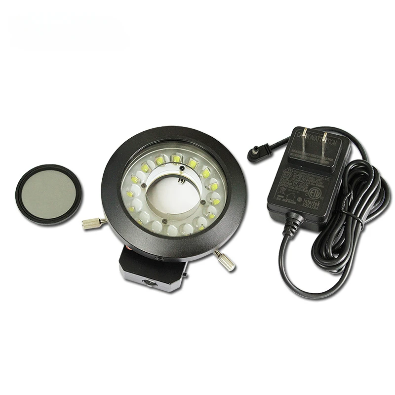 

16pcs LED Microscope Polarized Light Source Ring Lamp with Polarizer Adjusted Vision lluminator for Industrial Camera Lens