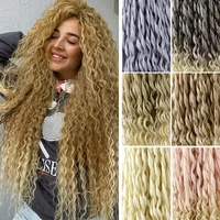 dansama synthetic 24inch curly braids loose water wave braiding hair extensions afro curl ombre natural blonde crochet braids