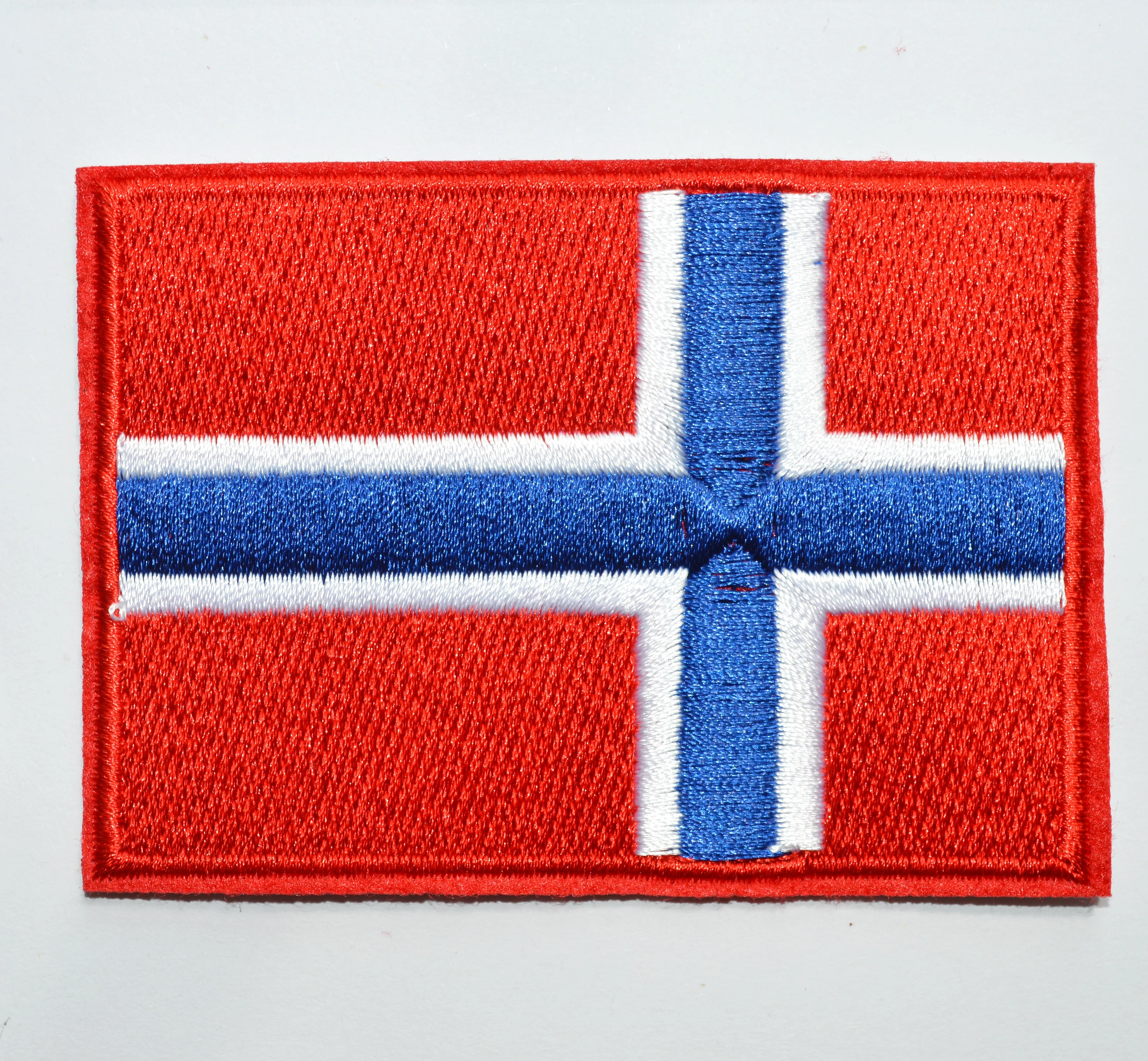 

120x NORWAY FLAG PATCH embroidered Iron on Patches Sew on Applique NORWEGIAN EMBLEM applique Kongeriket Norge