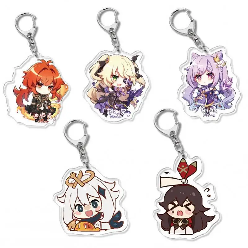 

Anime Genshin Impact Figure Acrylic Keychain Yae Miko Morax Yan Fei Barbatos Klee Xiao Qiqi Hu Tao Ornament Gifts