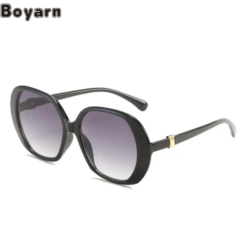 

Boyarn New Large Frame Gafas De Sol Retro Sunglasses Colorful Ocean Metal Accessories Eyewear Foreign Trade Sunglasses Wome
