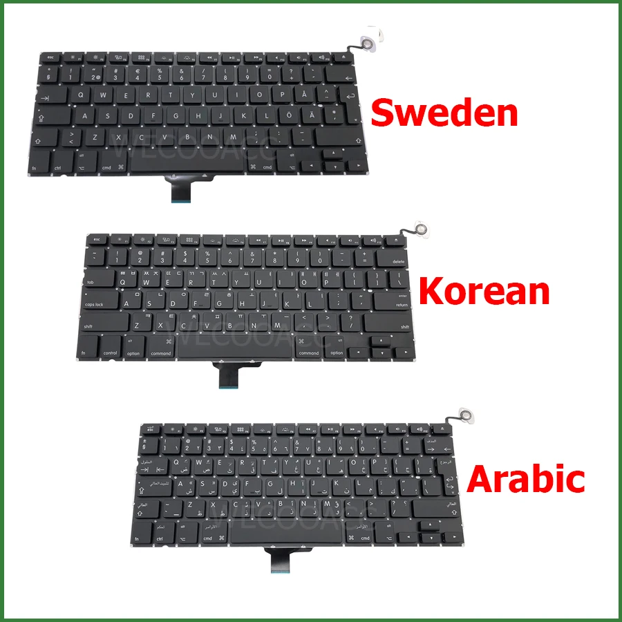Новая сменная клавиатура для Macbook Pro 13 &quotA1278 UK US DE PT CH SE HU NO DK KR Макет 2009 2010 2011 2012 года