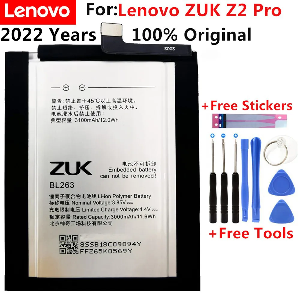 

100% Original new For Lenovo 3100Mah BL263 Original Battery Replacement for Lenovo ZUK Z2 PRO Z2pro Smart Mobile Phone Battery