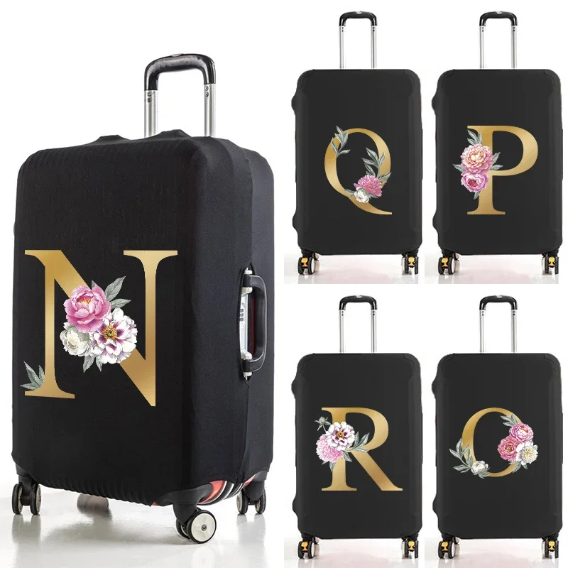 

Suitcase Protective Covers Elastic Luggage Dust Cover 26 Flower Letter Print for 18"-28" Baggage Travel Bag Case Accessories