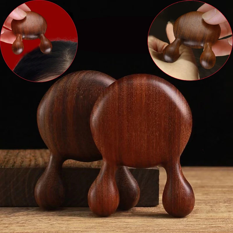 

1PC Green Sandalwood Facial Massage Comb Wooden Handle Piece Green Sandalwood Eye Massage Meridian Relax Small Snail Comb