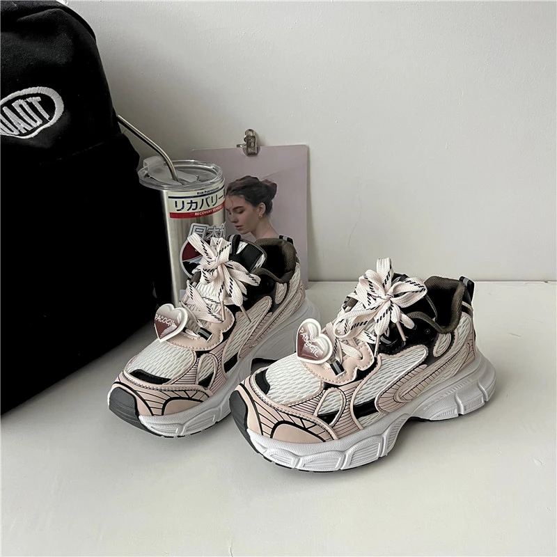 

Модная универсальная Новая женская обувь, удобные усовершенствованные кроссовки на толстой подошве, сетчатые дышащие повседневные спортивные туфли для женщин