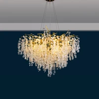 art deco g9 led chrome golden chandelier lighting hanging lamps lustre suspension luminaire lampen for dinning room foyer
