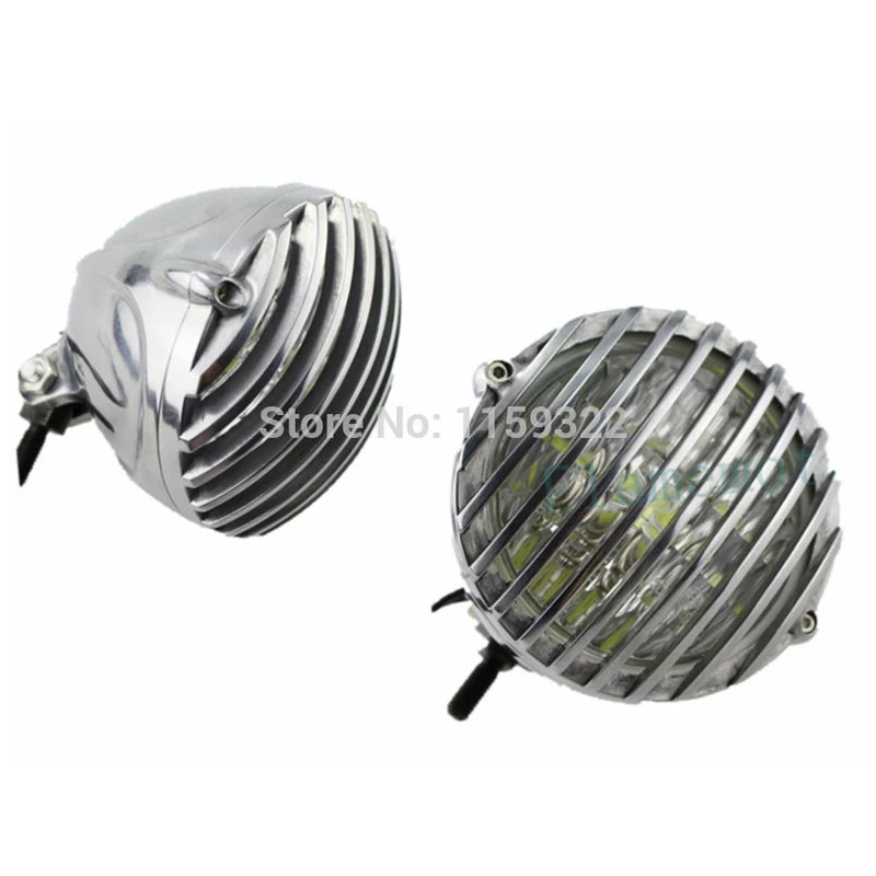 

Motorcycle Bullet Style LED Halogen Scalloped Headlights Fog Light for Harley Honda Yamaha Suzuki Kawasaki Chopper Bobber