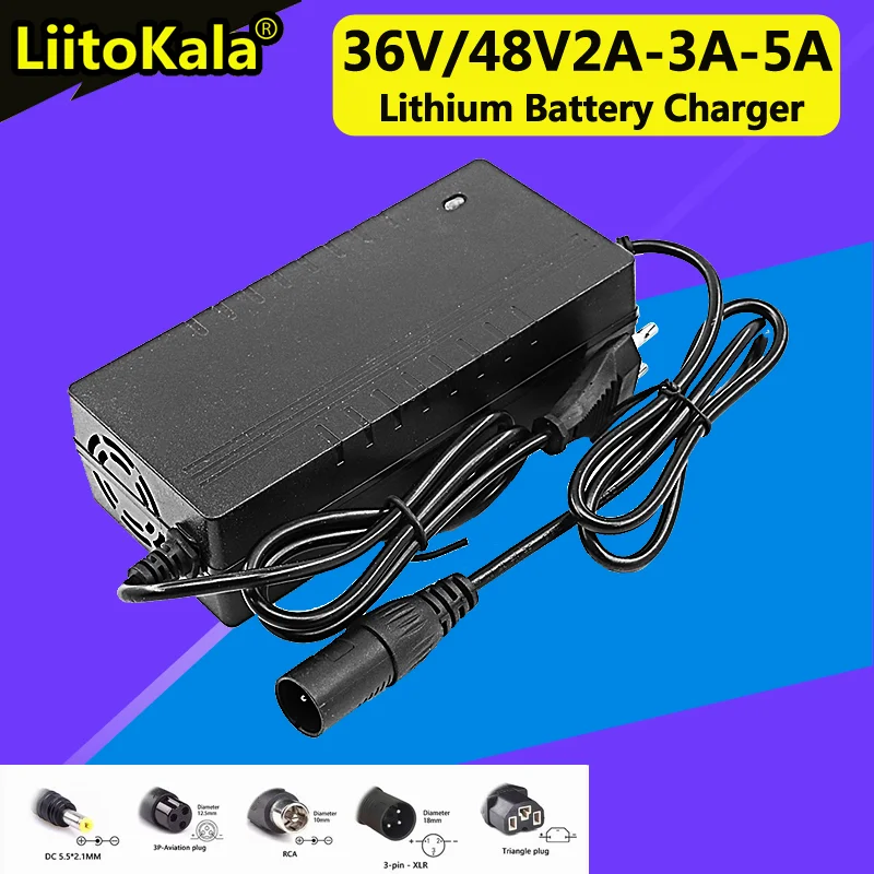 

LiitoKala 36V/48V 2A/3A/5A Scooter Charger For M365 pro Ninebot Es1 Es2 Es4 Electric Scooter Bike Accessories Battery Charger