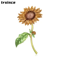 creative painting oil sunflower brooch korean version fashion personality alloy drip oil paint ladies corsage