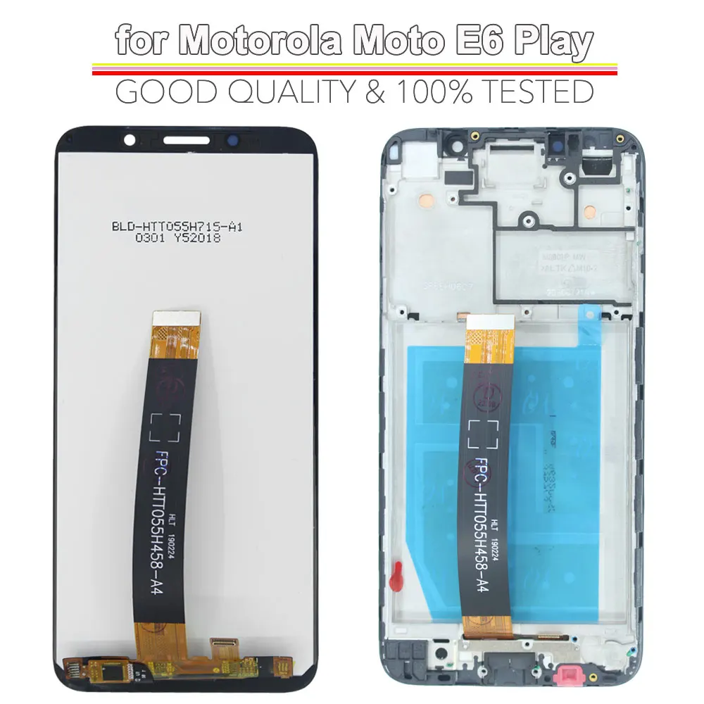 Фото ЖК-дисплей для Motorola Moto E6 Play, сенсорный экран, дигитайзер, сменный модуль в сборе для Moto E6 Play XT2029, ЖК-дисплей с рамкой №2
