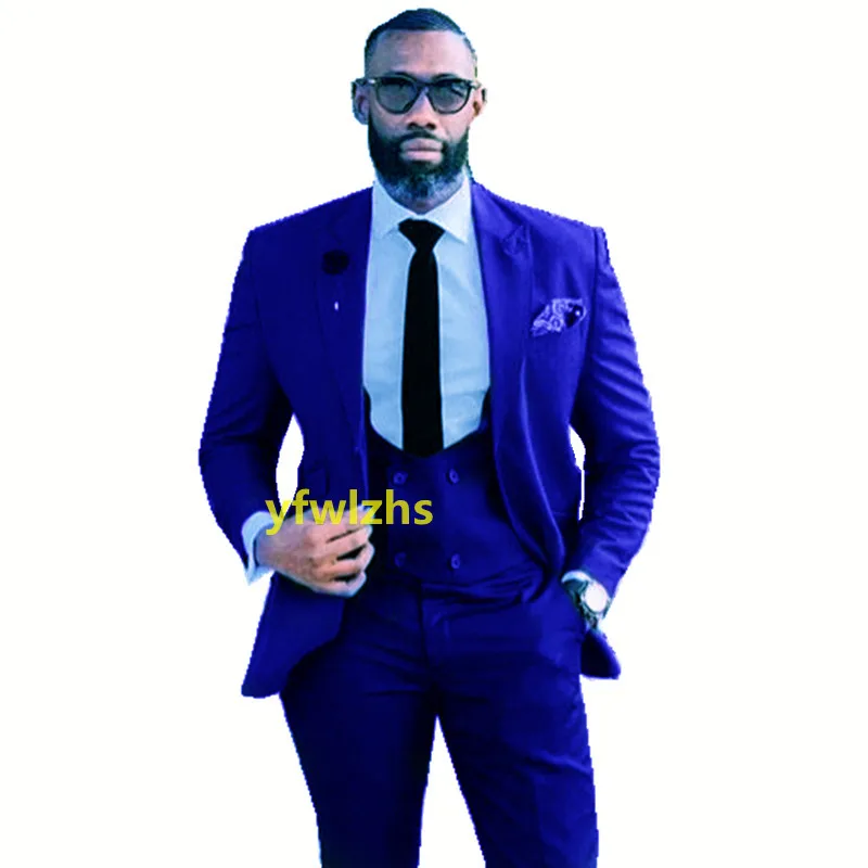 

Красивые мужские смокинги для жениха на одной пуговице с пиковым отворотом свадебное платье Мужские Костюмы Блейзер для выпускного вечера (пиджак + брюки + галстук + жилет) B113