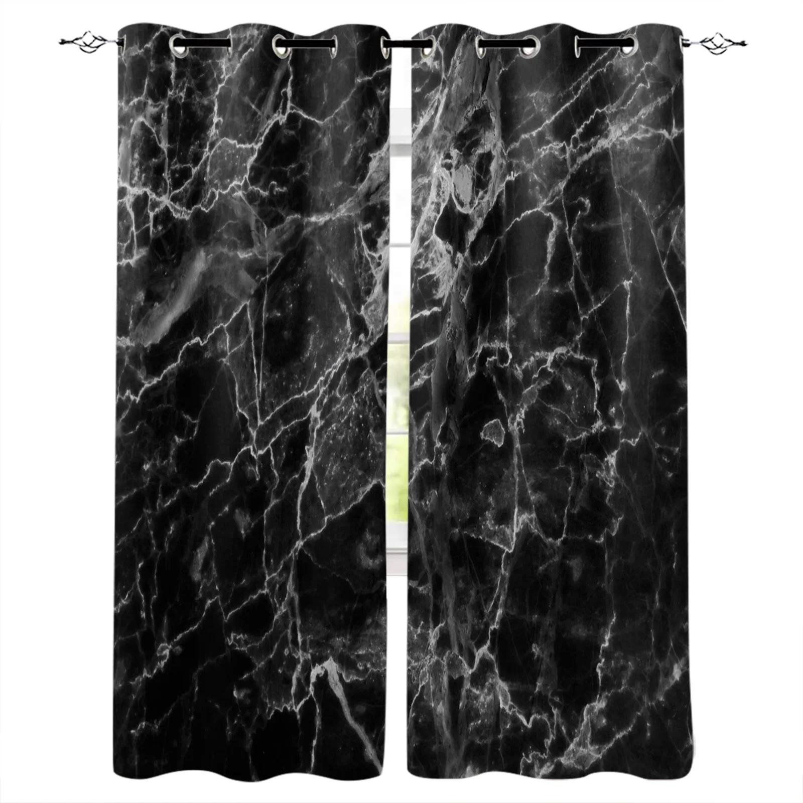 

Black Marble Curtains For Living Room Window Curtain For Bedroom Modern Interior Home Decoration