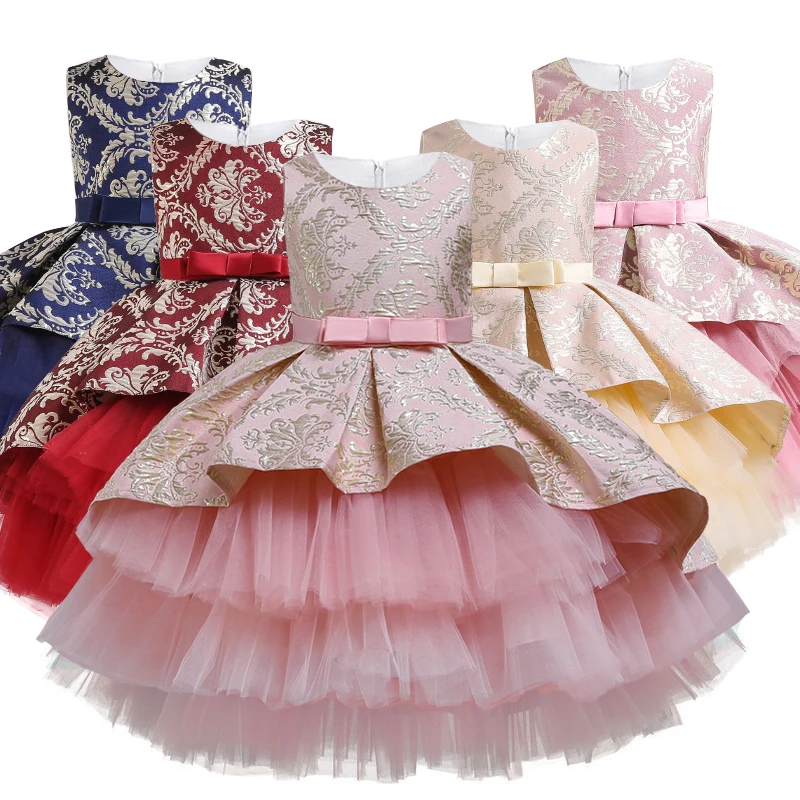 

2022 Summer Baby Girl Infantil Lace Princess Tutu Dress Kids Dresses For Girls Clothing Retro Embroidery Party Birthday Dress