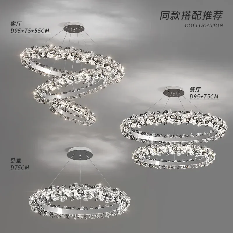 Роскошные хрустальные подвесные светильники с кольцом подсолнуха скандинавские