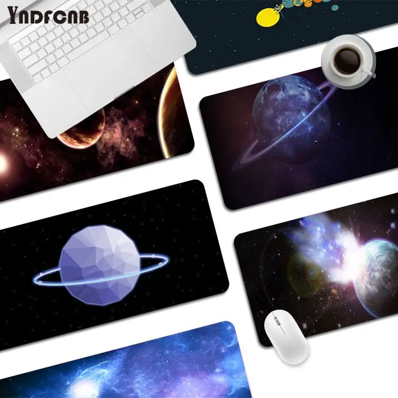 

YNDFCNB Space Planet 90x40cm Big Thickened Mouse Pad Oversized Gaming Keyboard Notebook Table Mat Padmouse Desk Play Mats