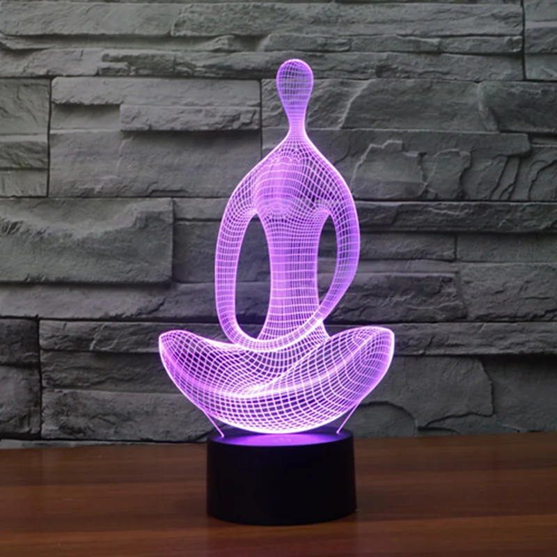 

7 Color Changing Night Lamp 3D Meditation Atmosphere Light 3D Visual Illusion LED Lamp Bedroom Living Room Decor MJJ88