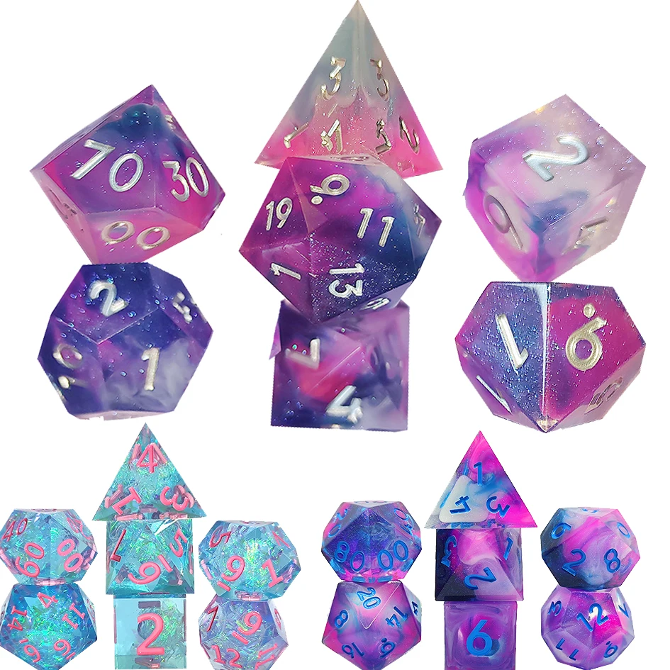 

7Pcs/Set Resin For DND Dice D&D Dice Set D4 D6 D8 D10 D% D12 D20 Polyhedral Games For Dungeons And Dragons Table Games MTG RPG