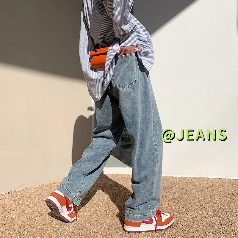 5 Colors Baggy Jeans Men Fashion Casual Wide Leg Jeans Men Streetwear Hip Hop Loose Straight Denim Pants Mens Trousers M-3XL