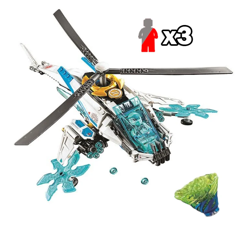 

Строительные блоки серии ниндзя 70673 Moc Shuricopter 395 шт. + фигурки креативные сборные блоки игрушки «сделай сам» Подарки