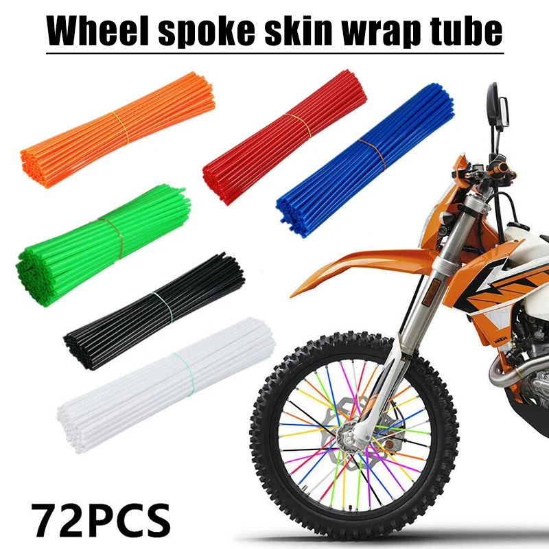 

72 Pcs Spokes Skins Wrap Tubes Decor Protect for Motorcycle Dirt Bike Wheel Rims Decor Protect Wheel Rims Cover 72 Pcs &T8