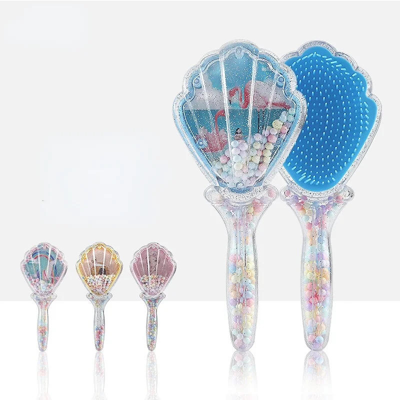 

Щетка для волос с мультяшными ракушками, фламинго, единорог, гребень с воздушной подушкой для девочек, прозрачная Массажная щетка для волос,...