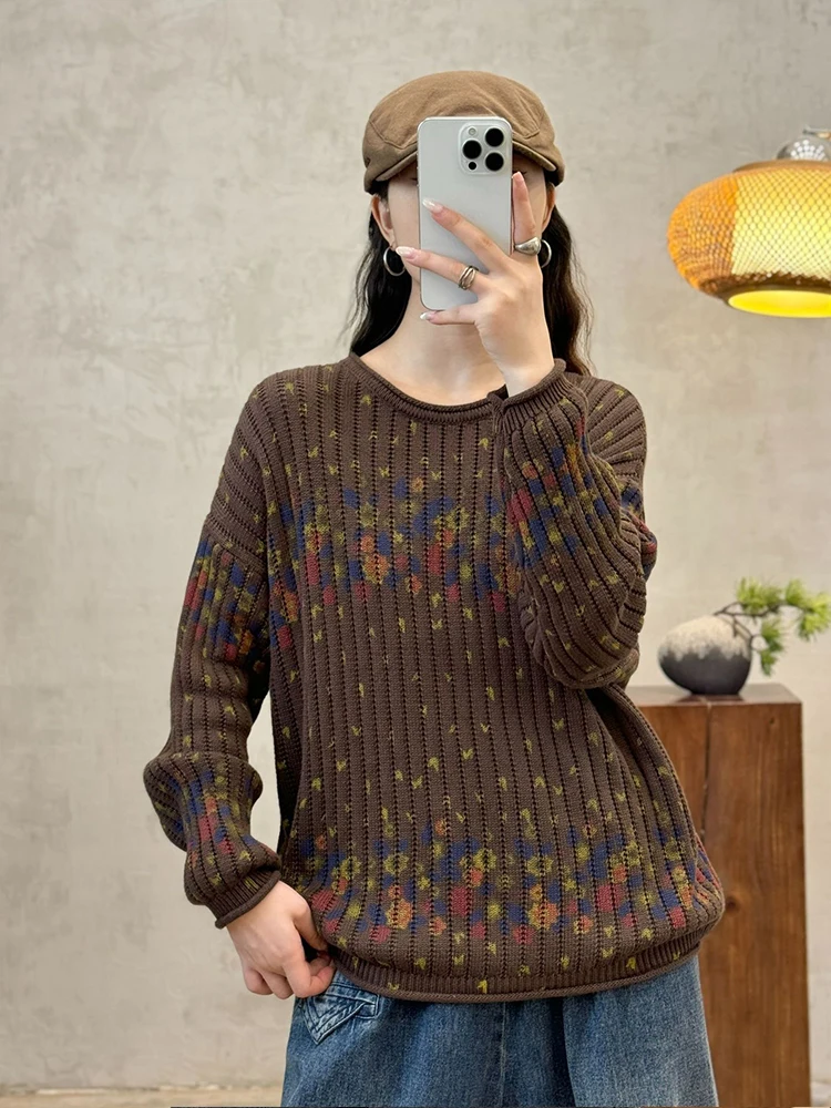 Зимние женские джемперы с принтом Max LuLu модные роскошные винтажные свитера для