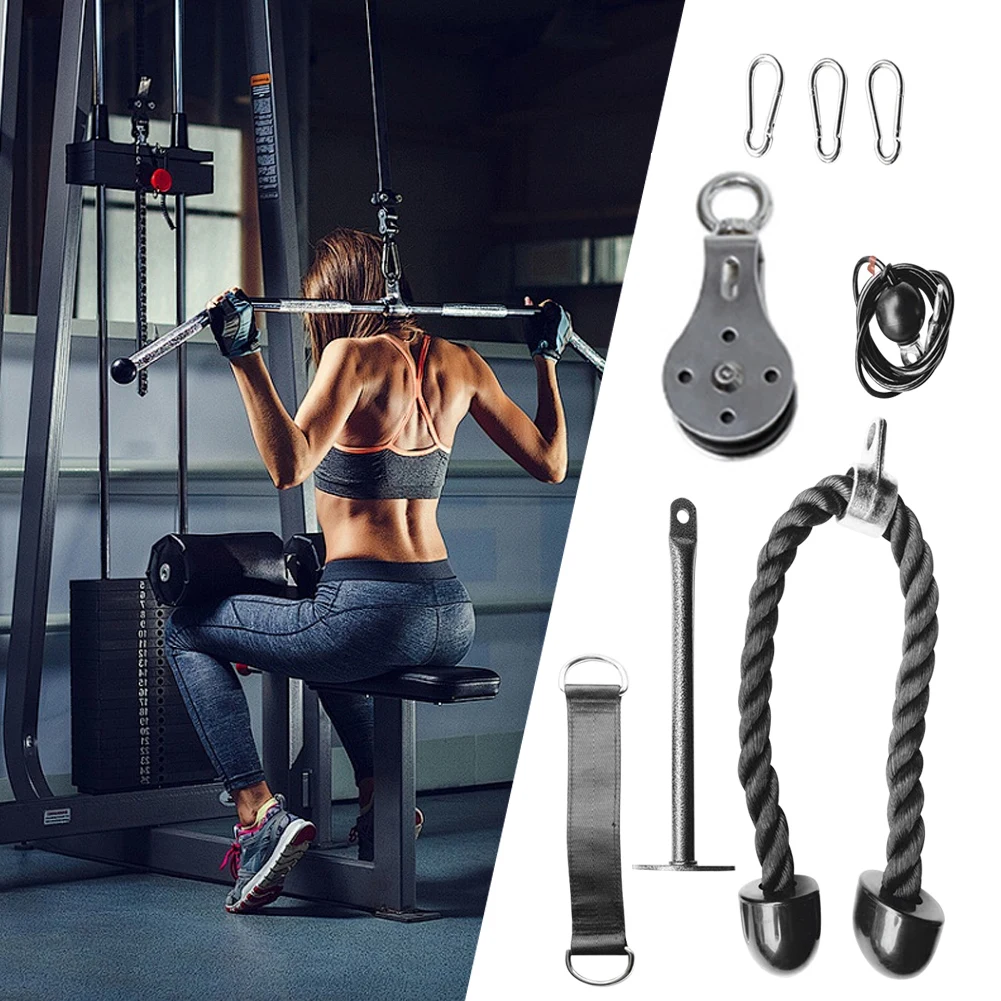 Шкивы для фитнеса DIY вращающийся стальной трос ролик портативный тренировочный