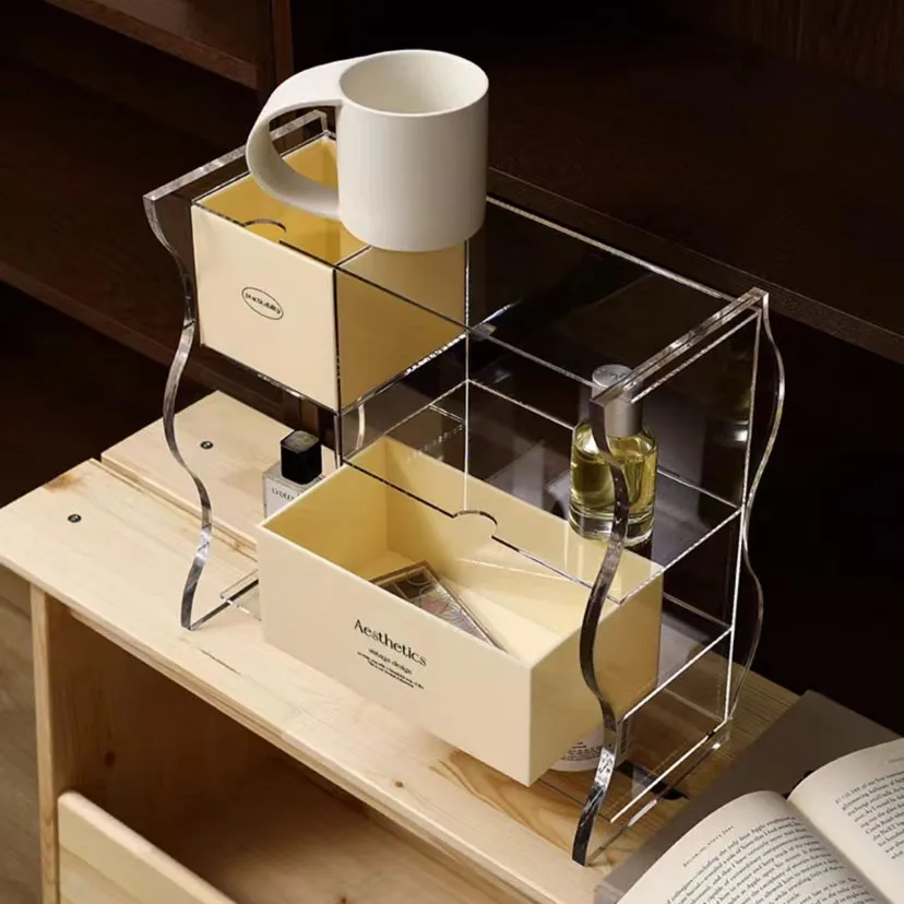 

Custom Cosmetic Storage Box Acrylic Dust-proof Desktop Drawer Rack